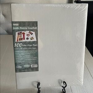 PIONEER 11 3/4” x 14” White Jumbo Memory Scrapbook with 50 sheets